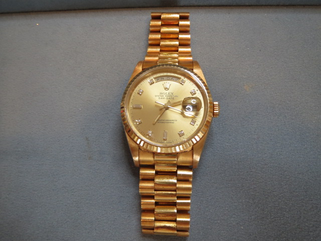ロレックス　Ｋ１８　デイデイト　１０ポイントダイヤ　１８２３８Ａ