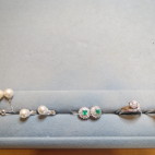 プラチナダイヤ入リング　真珠ﾘﾝｸﾞ　１４金ダイヤ入イヤリング