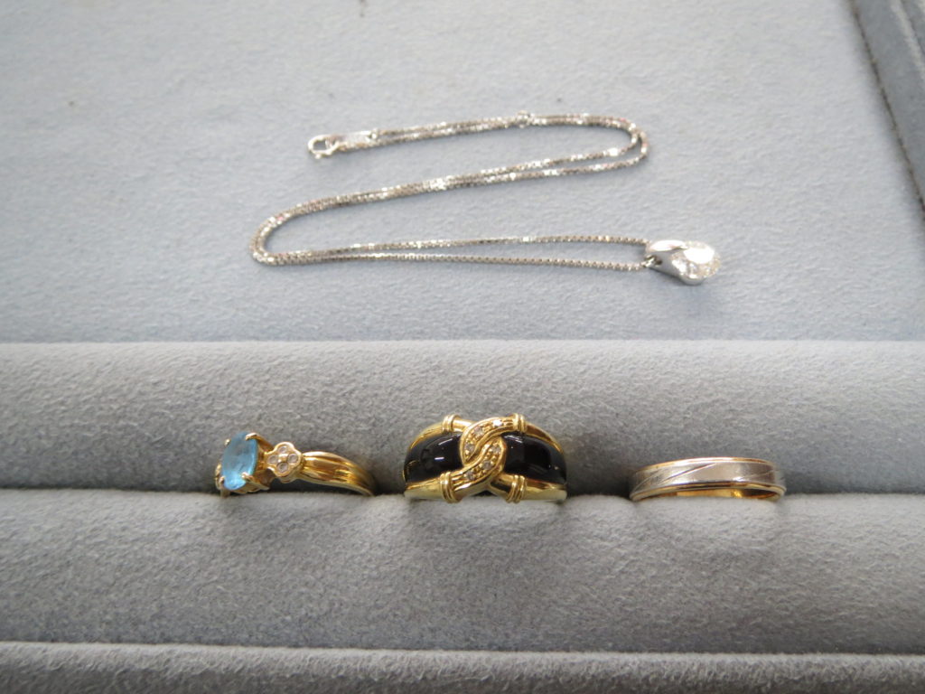 K18/Pt900 コンビマリッジリング（結婚指輪）、K18ダイヤ入りオニキス